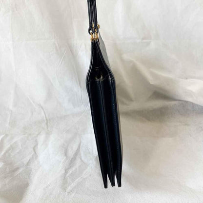 Celine Black Leather Medium Clasp Top Handle Bag