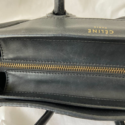 Celine black luggage micro tote bag