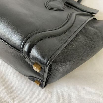 Celine black luggage micro tote bag