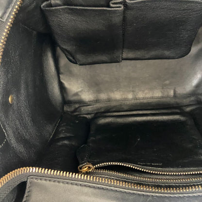 Celine black luggage micro tote bag