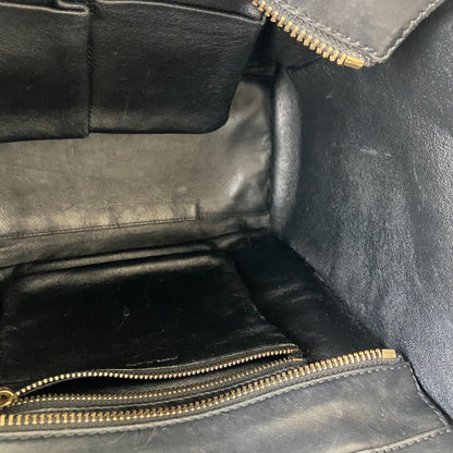 Celine black luggage micro tote bag