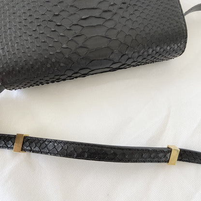 Celine Black Python Medium Classic Box Shoulder Bag
