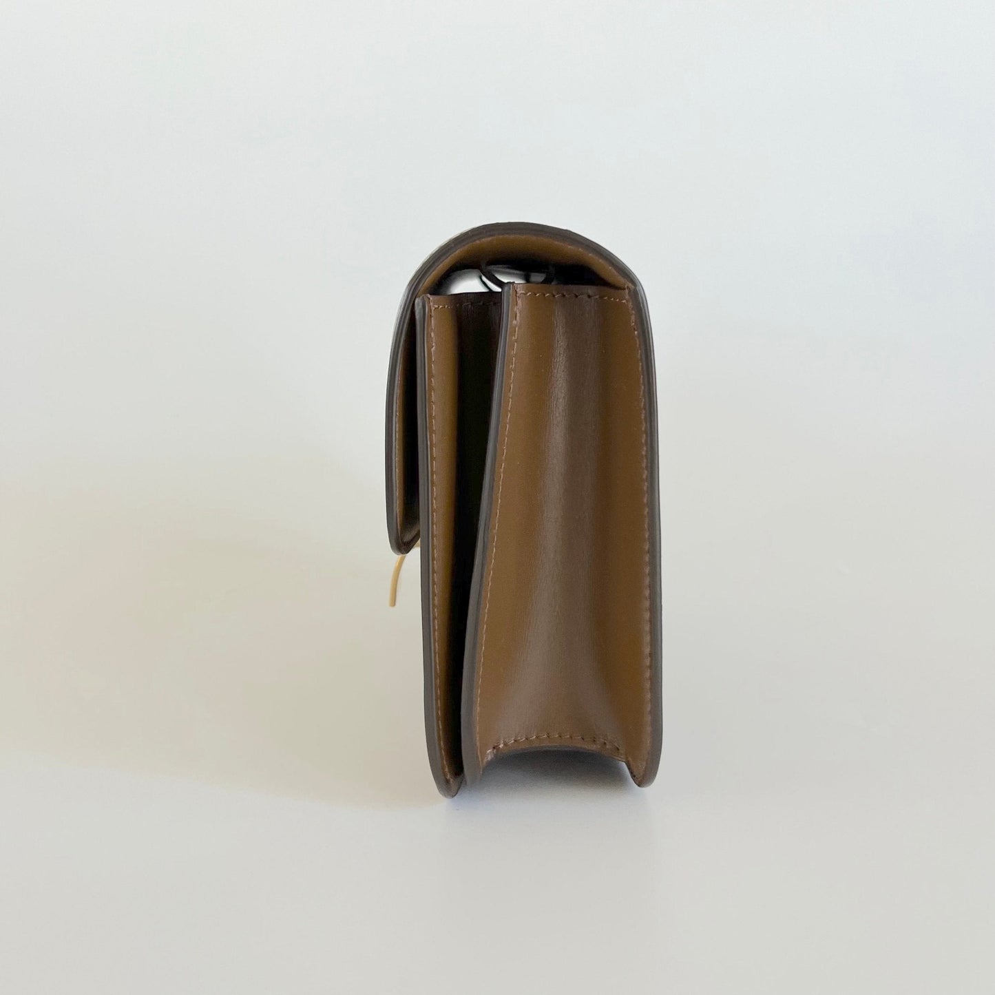 Celine brown leather teen box bag with detachable strap