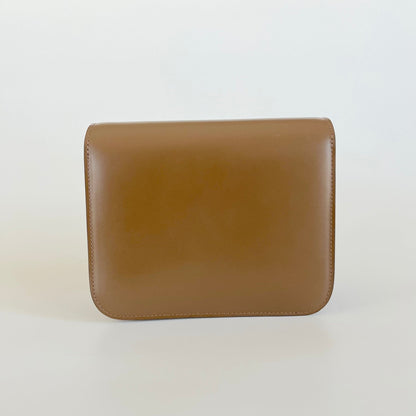 Celine brown leather teen box bag with detachable strap