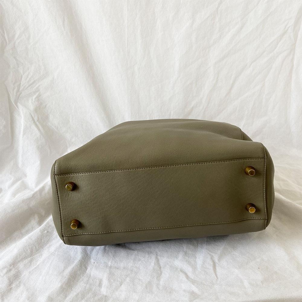 Celine Grey Leather Large Top Handle Bag