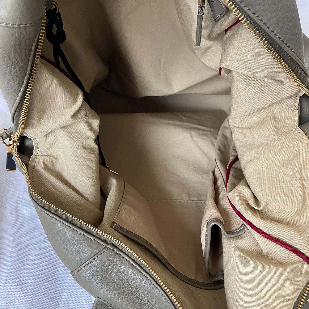 Celine Grey Leather Large Top Handle Bag