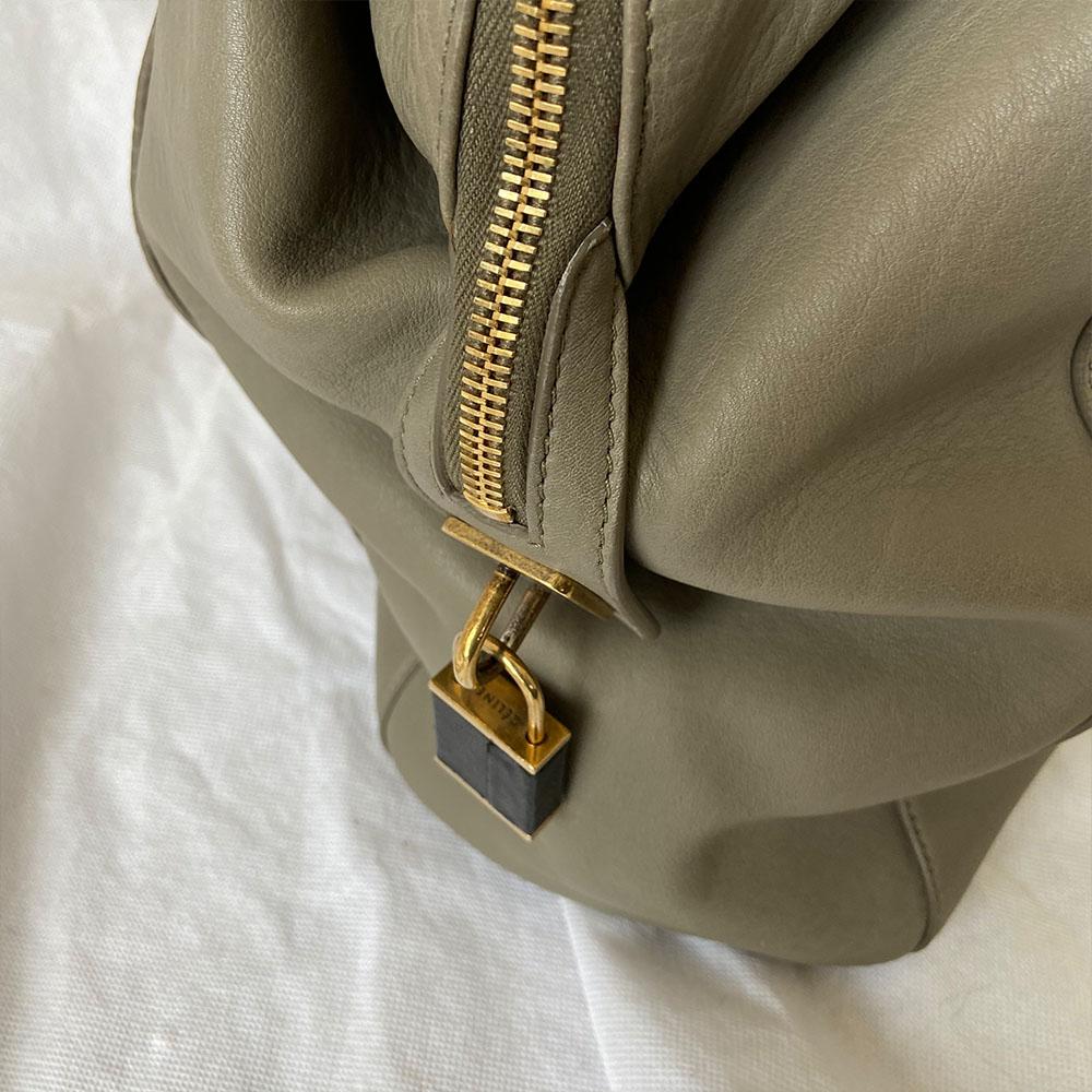 Celine Grey Leather Large Top Handle Bag