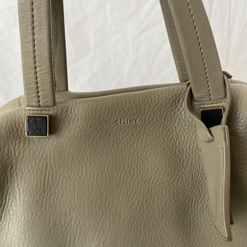 Celine Grey Leather Large Top Handle Bag