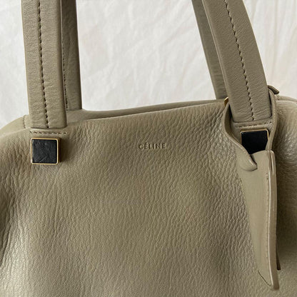 Celine Grey Leather Large Top Handle Bag