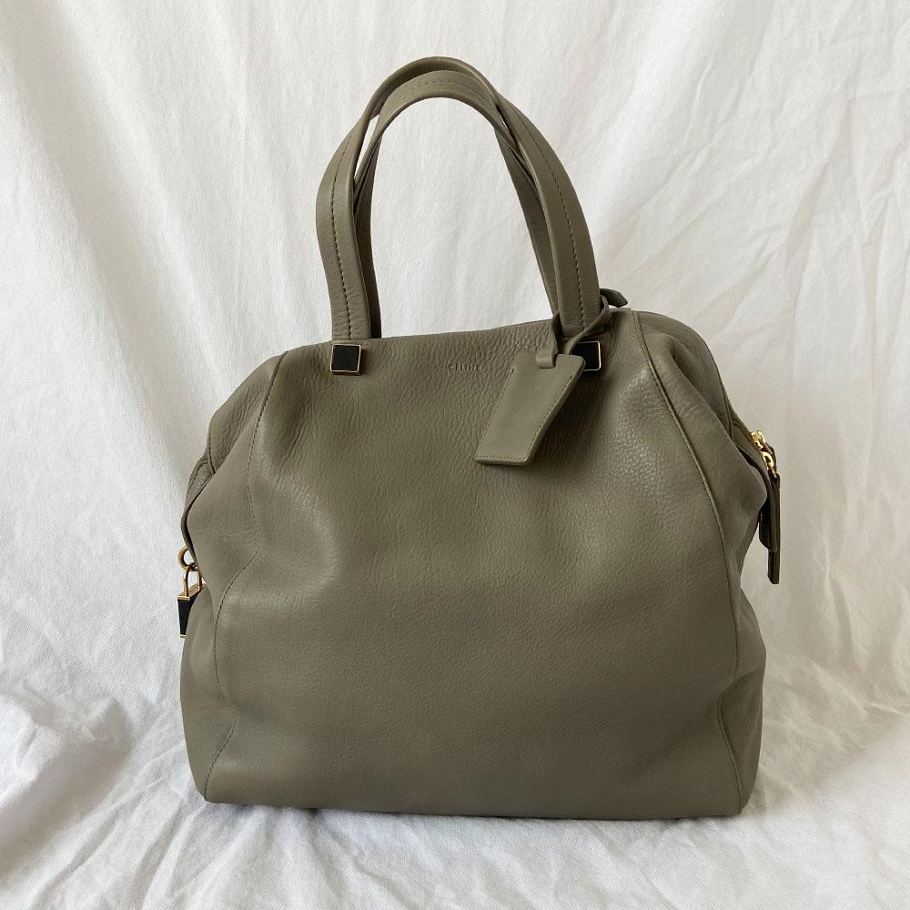 Celine Grey Leather Large Top Handle Bag