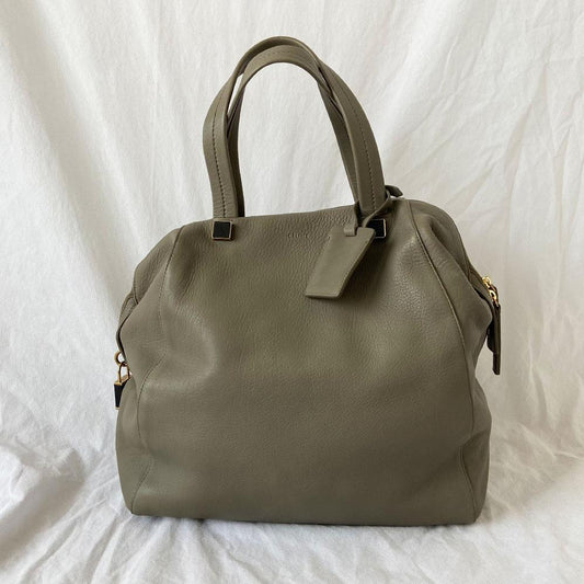 Celine Grey Leather Large Top Handle Bag