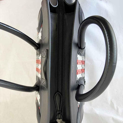 Celine Luggage Handbag Woven Leather Mini