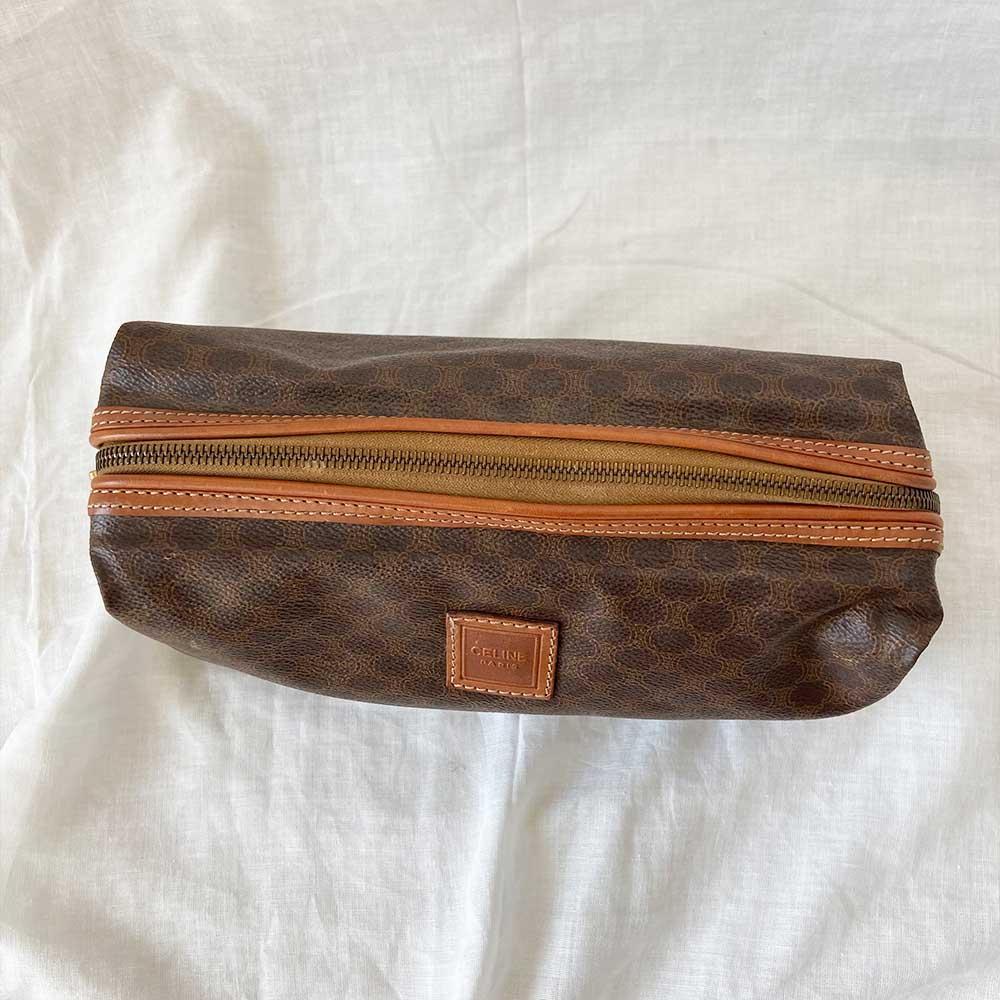 Céline Macadam Pattern Brown Clutch