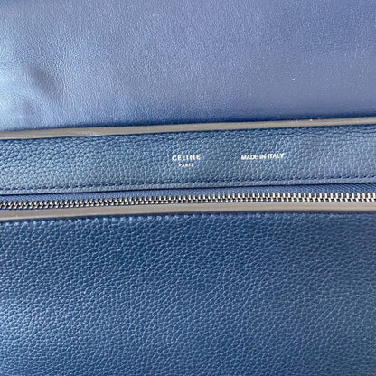 Céline Navy Blue Suede and Leather Medium Trapeze Top Handle Bag