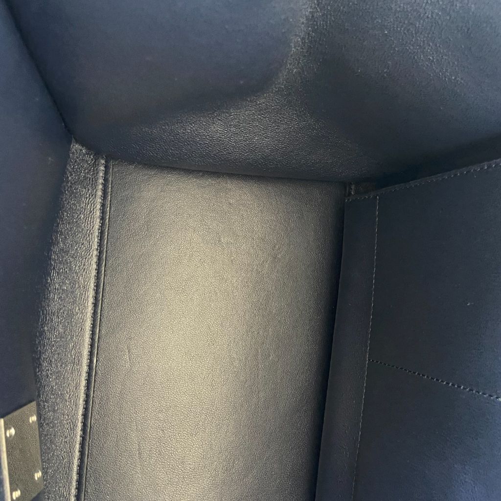 Céline Navy Blue Suede and Leather Medium Trapeze Top Handle Bag