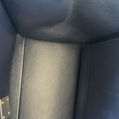 Céline Navy Blue Suede and Leather Medium Trapeze Top Handle Bag