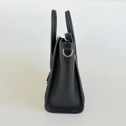 Celine textured black leather nano luggage bag with strap