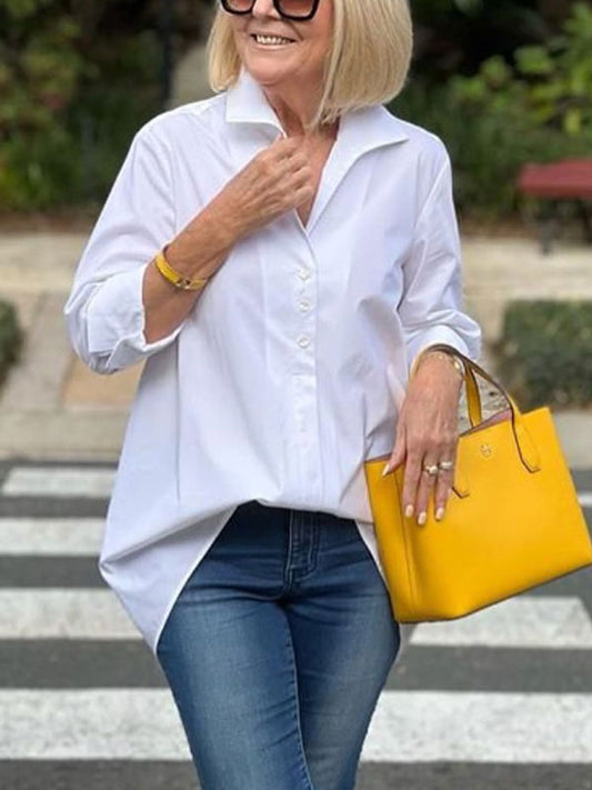 Solid Color Temperament Casual Work Ladies Shirt