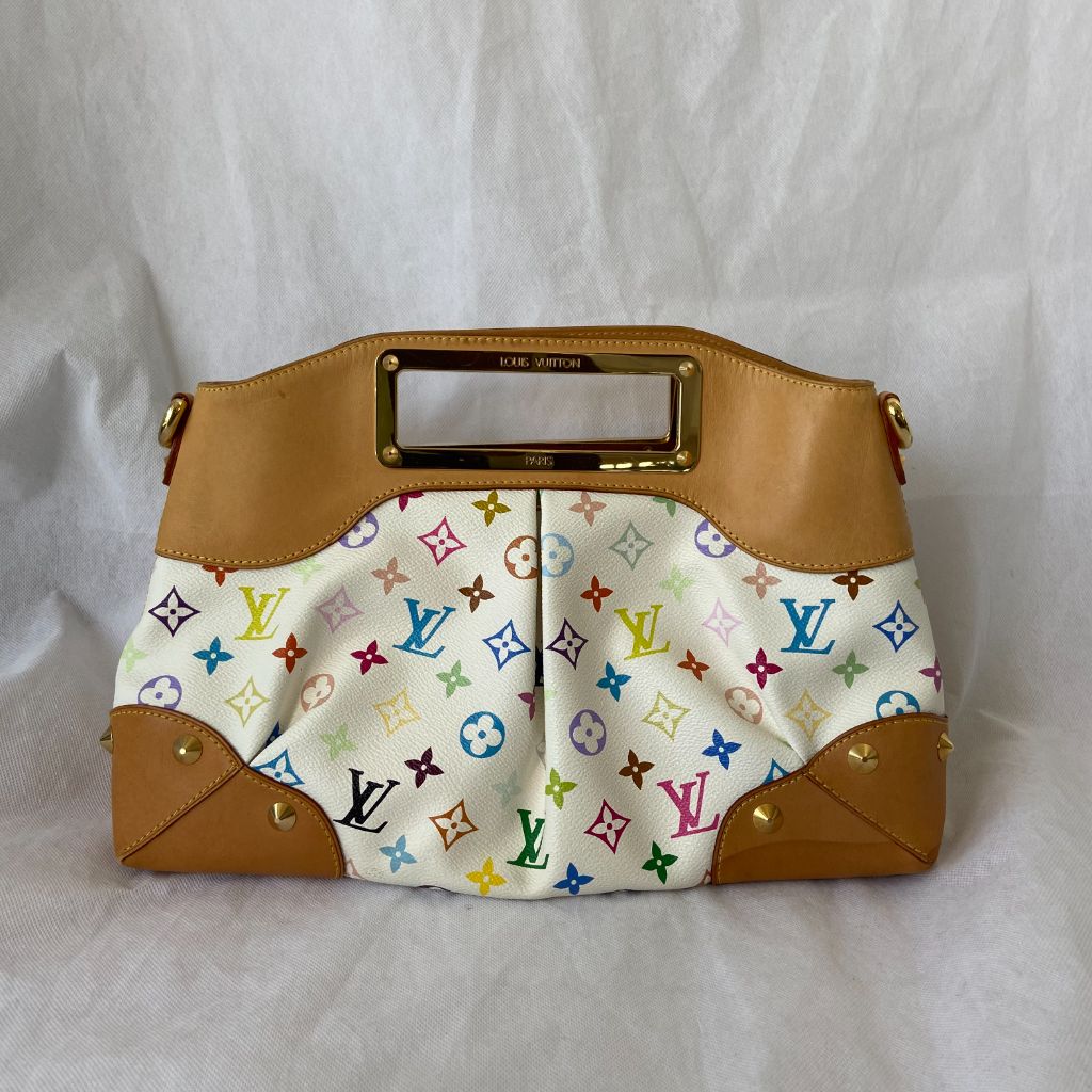 Louis Vuitton White Multicolor Monogram Canvas Judy MM Bag