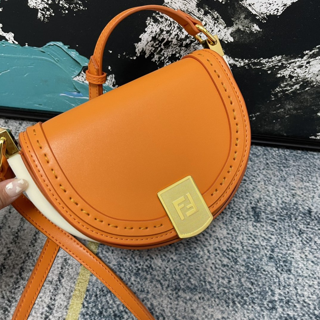 Fendi Moonlight Clementine Orange  Satchel Crossbody Bag