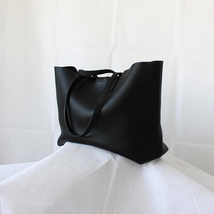 Saint Laurent Black Leather Shopper Tote
