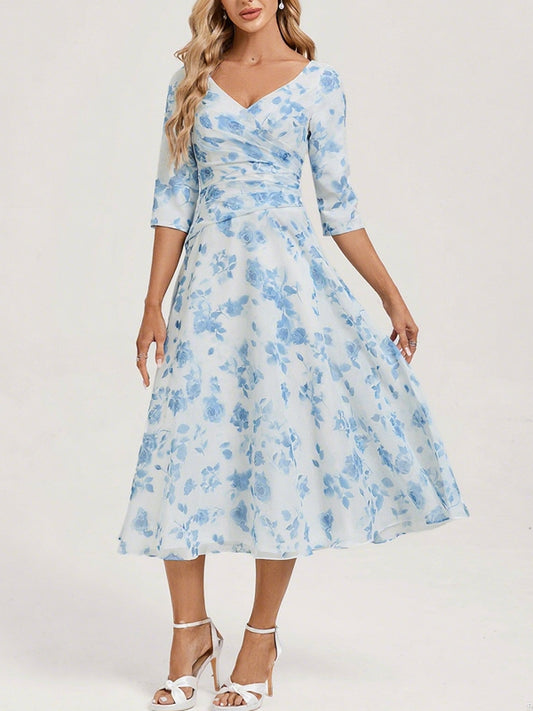 Chiffon Floral Elegant Garden Women's Dress