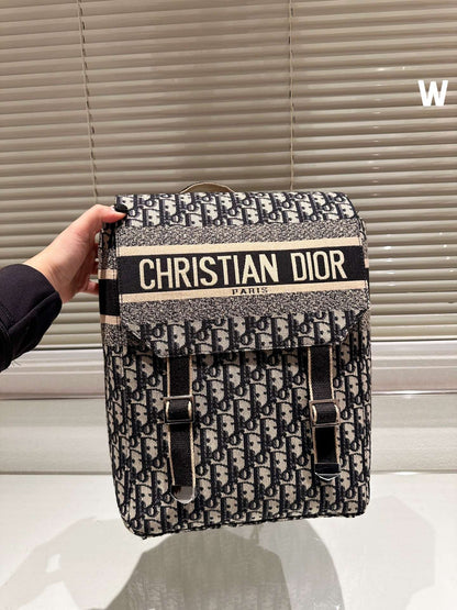 BALO Dior Backpack Blue Dior Oblique Embroidery