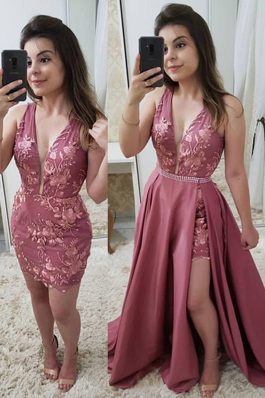 Pink Prom Dress,A-Line Prom Gown,Satin Prom Dress,Appliques Prom Gown   cg10100