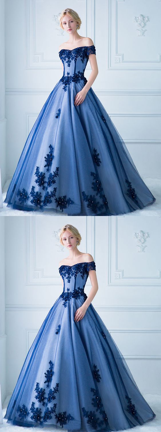 Chic Prom Dresses Off-the-shoulder Ball Gown Floor-length Prom Dress/Evening Dress    cg10368