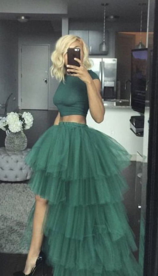 Two Pieces A-Line Prom Dresses,Long Prom Dresses,Cheap Prom Dresses, Evening Dress Prom Gowns    cg10686