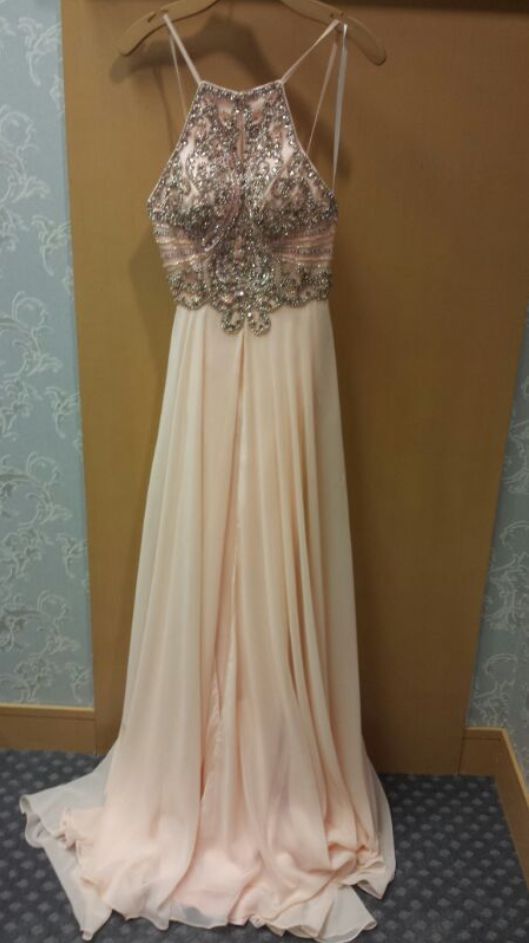 Light Pink, Beaded, Ferreting, Backless, Sexy ,long Prom Dress, With Straps, Long Modest Gowns Dresses  cg10691