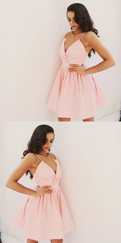 Charming Pink homecoming Dress, Sexy Sleeveless Cute Short Party Dress  cg1140