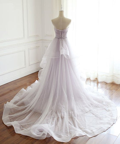 Sweetheart neck light lavender tulle long beaded evening dress Prom Dresses    cg12413