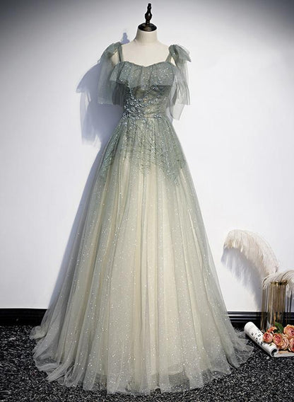 Elegant tulle long A line prom dress evening dress   cg12452