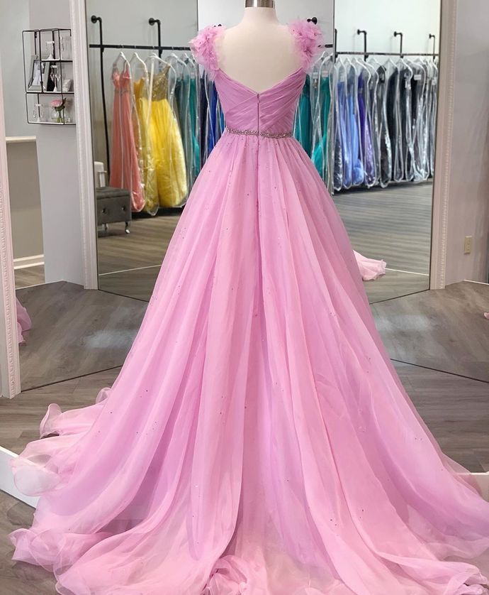 Charming A Line Sweetheart Pink Long Prom/Evening Dress with Beading   cg12606