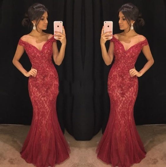 Off the shoulder mermaid prom dress   cg13736