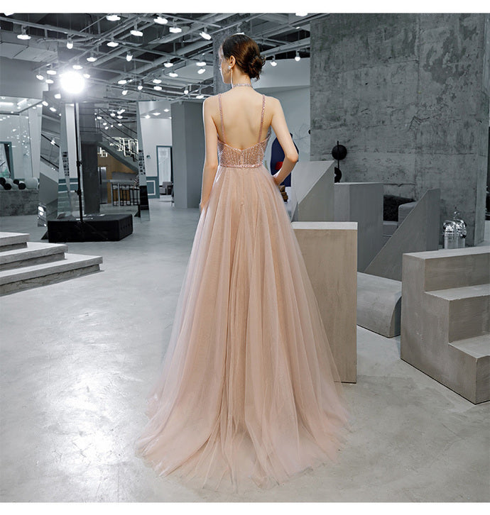 Charming V-Neck A-Line Prom Dresses,Long Prom Dresses,Cheap Prom Dresses, Evening Dress   cg14682