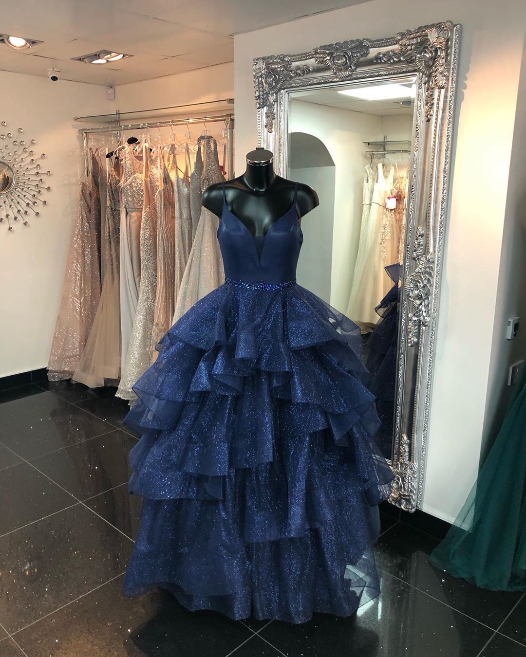 Dark Navy Prom dresses, Long Prom Dress, Prom dress    cg14807