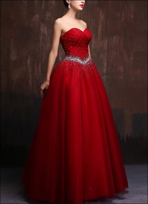 Beaded strapless party dress elegant prom gown    cg15774