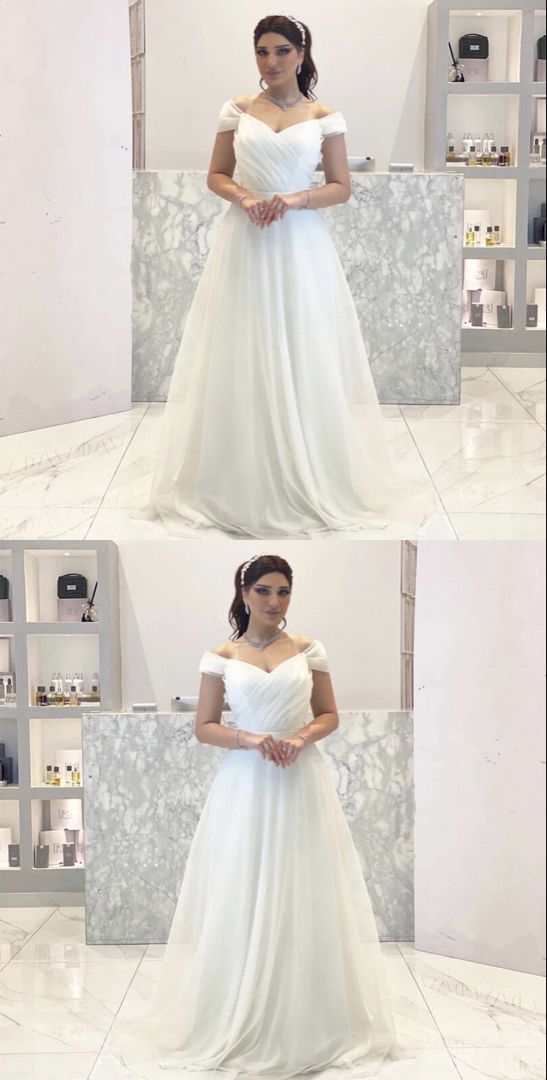 Cheap boho wedding dresses chiffon pleated bridal gown off the shoulder for women__ prom dress   cg16249