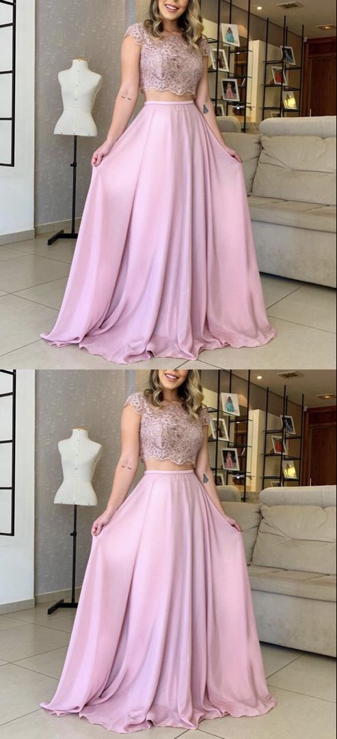 Mauve Pink Prom Dresses Two Piece    cg16411