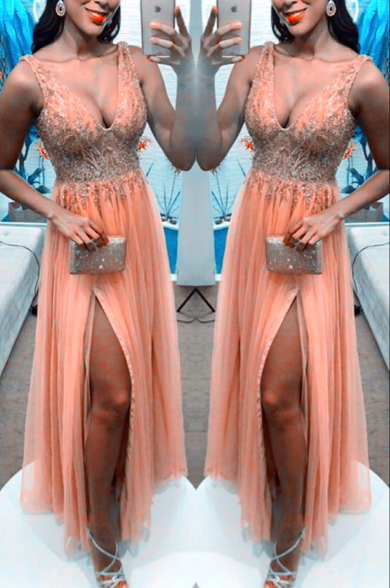 Charming Peach Prom Dresses   cg16439