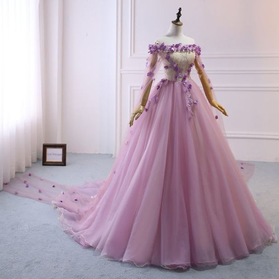 Custom Women Light Purple Prom Dress Ball Gown Long Quinceanera Dress    cg16518