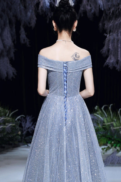 SHINY TULLE LONG A LINE PROM DRESS EVENING DRESS   cg16673