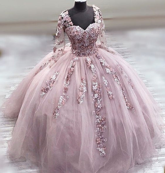 Mauve Quinceanera prom Dresses with sleeves  cg16951