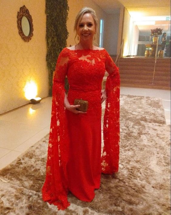 prom dresses Modest Cape Sleeves Mermaid Evening Dress For Mother Of The Bride  cg17034