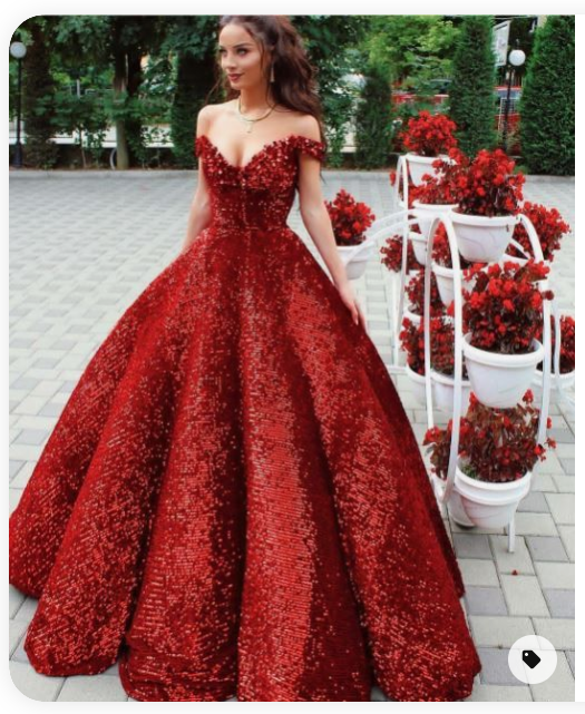 Off The Shoulder Red Ball Gown Prom Dress Quinceanera Dress     cg17336