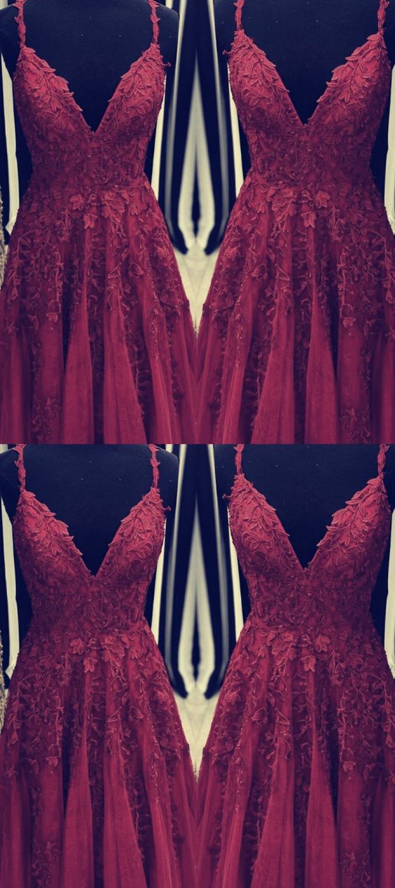 A line burgundy Prom Dress Evening Gowns   cg17650