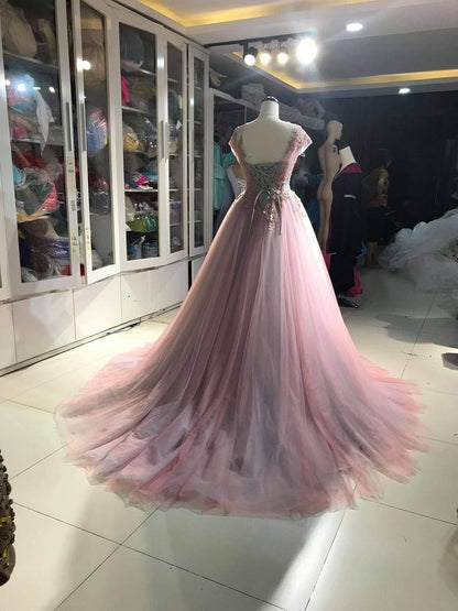 Full length Pink Rose Dress prom dress formal dress   cg17711