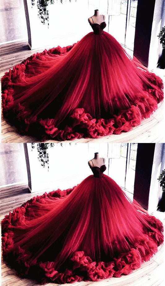 Burgundy Quinceanera Dresses Ball Gown prom dress   cg18103